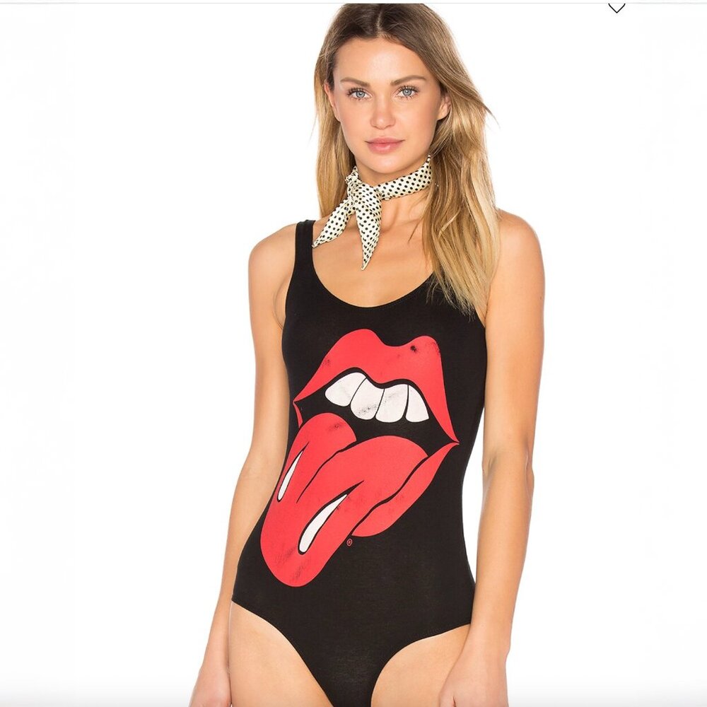 MADEWORN Rolling Stones Tongue Bodysuit _Medium